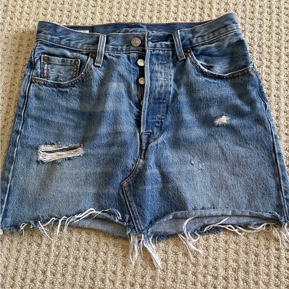 Levi’s Distressed Jean Skirt